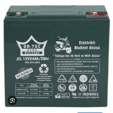 Topuz Motor E Bike Akü  Or-Tec 12V 24AH Elektirikli Motor Akü Batarya