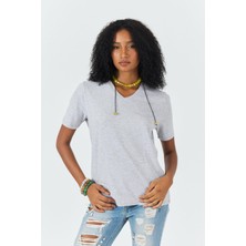 Septemmart %100 Pamuklu Bisiklet Yaka Slim Fit Basic Kadın T-Shirt
