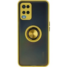 Magicool Oppo A54 4g Kılıf Montreal Yüzüklü Silikon Kapak - Sarı