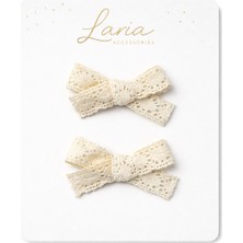 Fiyonk Dantelli Klips 2'li Kız Tatlı Bebek Çocuk Tokası