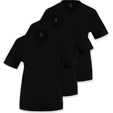 Septemmart (3'lü Paket) %100 Pamuklu V Yaka Slim Fit Basic Kadın T-Shirt