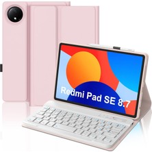 M.TK Moveteck Xiaomi Redmi Pad Se 8.7 Inç Uyumlu Tablet Klavyeli Kılıf Kablosuz Bluetooth Akıllı Kalem Bölmeli Tükçe Q Klavyeli Tablet Kılıfı