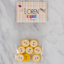 Almira Butik Loren Crafts Sarı 8 Li Balık Düğme - 579