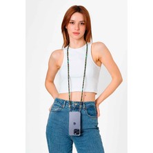 Hippi Forest Renkli 110 cm Ipli Tüm Telefonlarla Uyumlu ve Boyun Askılı Kumaş Telefon Askısı