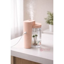 Rose Teknoloji Dekoratif Tasarımlı ve Akvaryum Görünümlü USB Kablolu Hava Ortam Nemlendirici
