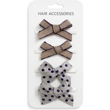 Puanlı Düz Bebek Kız 4' Lü Çocuk Toka Klips