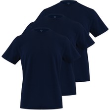 Septemmart (3'lü Paket) Bisiklet Yaka Erkek Slim Fit Basic T-Shirt %100 Pamuk