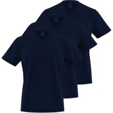 Septemmart (3'lü Paket) %100 Pamuklu V Yaka Slim Fit Basic Erkek T-Shirt