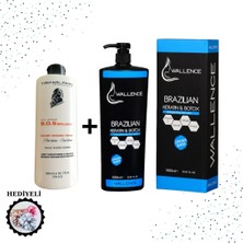 Wallence Brazılıan 6 Ay Düz Saçlar Için Kopma ve Yıpranmaları Durduran Keratin & Botox 1000 ml & S.o.s. Saç Bakım Balsam 300ML 2'li Set