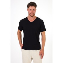Septemmart %100 Pamuklu V Yaka Slim Fit Basic Erkek T-Shirt