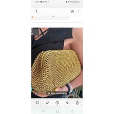 Creatif La Femme Dore Burslu Clutch Portföy Çanta