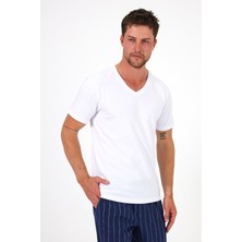 Septemmart %100 Pamuklu V Yaka Slim Fit Basic Erkek T-Shirt