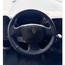 Hasbay Dikişli Direksiyon Kılıfı Noktalı / Siyah Deri Siyah Dikişli Reno Master Bu Direksiyon Için