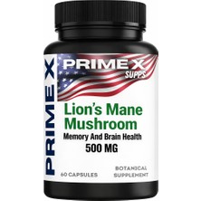 Primexsupps Lion's Mane Mushroom 500MG 60 Kapsül Aslan Yelesi Mantarı 500MG Usa