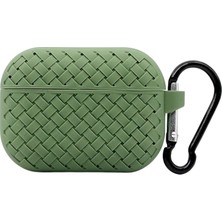 Apple Airpods 1. ve 2. Nesil Mobicaps 3in1 Hasır Örgü Desenli Silikon Airpods Kılıfı