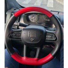 Hasbay Dikişli Direksiyon Kılıfı Kırmızı / Siyah Deri Kırmızı Dikişli Fıat Ducato Bu Direksiyon Için