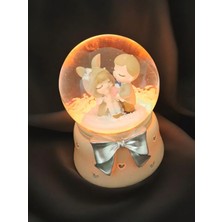 Loacandleco Sevgili Çift Işıklı Kar Küresi Küçük Kahverengi 3455