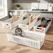 Snippy Nivo - 4'lü Çekmece Içi Kaşıklık Seti Organizer Mutfak Düzenleyici Bıçaklık Kepçelik