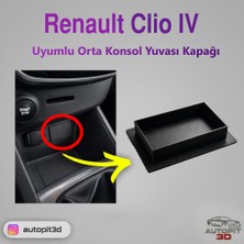 AutoPit 3D Renault Clio 4 Uyumlu Orta Konsol Yuvası Kapağı