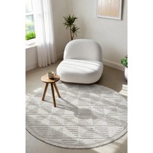 Colore Home Liya Daire Yuvarlak Krem Bukle Halı Salon Yatak Odası Koridor Halısı