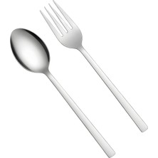 Gfc Life Store Paslanmaz Çelik Yemek Kaşığı ve Çatal Seti,12 Yemek Kaşığı ve 12 Yemek Çatalı, Dayanıklı ve Şık Tasarım, Bulaşık Makinesinde Yıkanabilir, Ev ve Restoran Kullanımı Için Uygundur