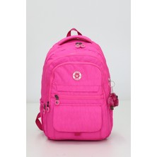 Kapaklı Beş Gözlü Geniş Sırt Çantası – Peluş Hediyeli, Konforlu Askılı, Günlük Kullanım Yeni Sezon