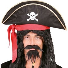 Evaglow Karayip Korsanları Kaptan Jack Kadife Korsan Şapkası Yetişkin