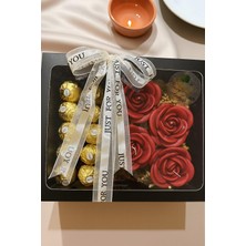 Renkli Düşler Atölyesi Kırmızı Gül Mum & Çikolata Hediye Kutusu. Özel Günler Doğum Günü, Sevgililer Günü, Yılbaşı Hediyelik