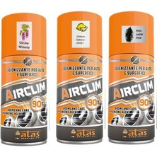 Atas Airclim Klima Temizlik ve Dezenfektan Gaz Bombası 150ml Mor Salkım +Limon Kokulu  + Çam koku  toplam 3 ürün