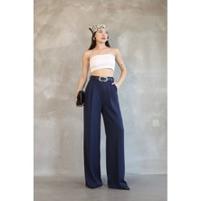 Haka Giyim Kadın Palazzo Pileli Pantolon Ithal Doubleface Kumaş Yüksek Kaliteli Ürün Yüksek Bel Kemerli