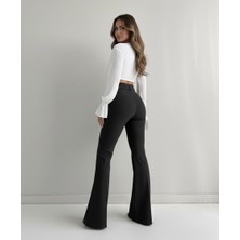 Haka Giyim Kadın Ithal Kumaş Doubleface Ispanyol Paça Kemer Detaylı Çekme Solma Yapmaz