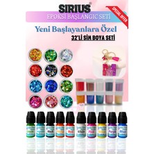 Epoksi Reçine Başlangıç Seti–32 Parça Renkli Pigment+Mica Toz + Sim Pul Seti |uv ve Epoksi Uyumlu
