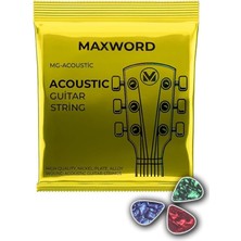 Gt-Acoustic Kaliteli Akustik Gitar Teli 1 Takım Set (Pena Hediye)