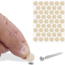 Yapışkanlı Vida Tapası Tıpası Krem Vida Kapatıcı Kapağı (100 Adet)