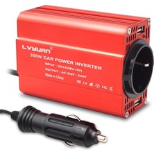 Araçlar Için Invertör, 300 W Invertör/gerilim Dönüştürücü 12V 230V / Akım Dönüştürücü 12 V - 230 V / Dual USB 2,4 A Araç Çakmağı Fişi Dahil