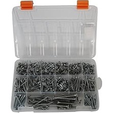 All Essential Fasteners Netzerkoz 555 Parça Vida 12 Çeşit Sunta Vidası Seti - Organizerlı Vida Seti