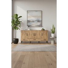 Aura Konsol - 6 Raflı 3 Çekmeceli Çam Konsol | 176X59X83 cm | 4 Kapaklı