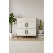 Aura Şifonyer: 3 Raflı, Tek Çekmeceli, 4 Kapaklı Çam-Aytaşı Şıklığı | 88X59X96 cm