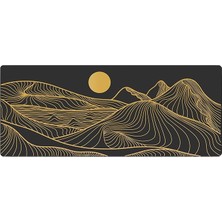 Gamer Mouse Pad 90X40 Mouse Pad Xxl Büyük Oyuncu Mousepad (Black Moon, 90X40 cm 3mm Kalınlık)