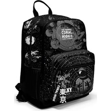 High Dört Bölmeli Siyah Galaxy Ortaokul Çantası - Erkek Çocuk