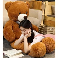 cm Papyonlu Peluş Ayı-Dev Boy,% 100 Yerli - Sevgiliye Özel Hediye Kahverengi