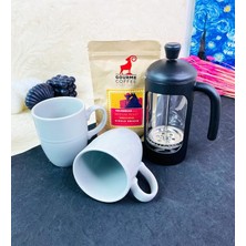 Filtre Kahve French Press ve 2'li Bulut Kupa Set