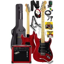 RPH-40RD-25AMP 25W Şarjlı Bt Amfili Elektro Gitar Seti Hsh Manyetik Maple Klavye