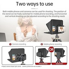 Taşınabilir Teleprompter, 8 Inçe Kadar Akıllı Telefon Tabletleri Için, Uzaktan Kumandalı, Kamera ve Akıllı Telefon ile Çalışır, Video Çekimi, Çevrimiçi Ders, Canlı Yayın Röportajı Için (Siyah)