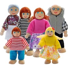 Toys Ahşap 6'lı Aile Kukla Seti