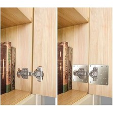 Çelik Menteşe Onarım Plakası, 9x9 cm Paslanmaz Çelik Mobilya Dolap Menteşe Plakası Kare