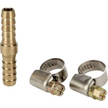 Einhell Çift Taraflı Hortum Bağlama Borusu 9 mm (Kompresör Aksesuarı, Sağlam Pirinçten Yapılmış, Basınçlı Hava Hortumları Için, 2x Kelepçe Dahil) - 4139320