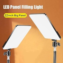 22 Inch 47CM x 31CM Beyaz LED Aydınlatma Uzaktan Kumandalı Yayıncı Işığı Youtuber Twich Yayın Işığı Ürün Göresel Fotoğraflama Tripodlu Aydınlatma (22 Inch - L-3560)