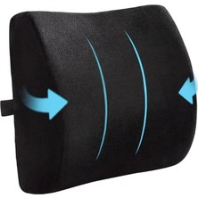 Ortopedik Visko Bel ve Sırt Minderi Yastığı Destekleyici Minder Yastık, Figiza, Siyah, Standart