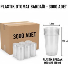 Lindera Plastik Pet Bardak, 180 cc Otomat Bardağı, 3000 Adetli - Tam Koli Ile Ekonomik Paket